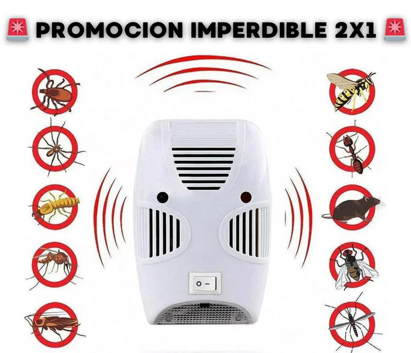 PestStop® | Promocion 2x1 - Enchufe Repelente Ultrasonico Para Un Hogar Sin Plagas 🦟🐁